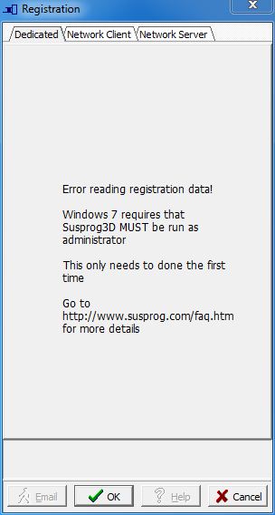 Invalid registration data